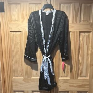 Sleek Black and Silver Women's Robe